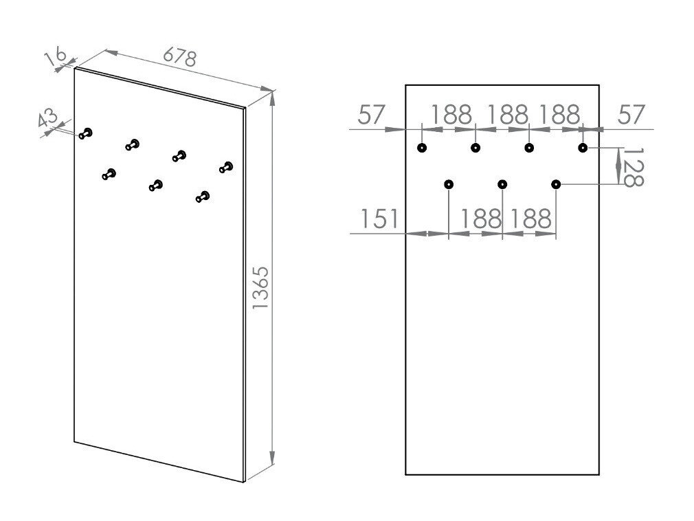 Knagerække Marmeli 120