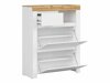 Schoenenkast Sonsoru 119 (Wit + Glanzend wit + Wotan eik)