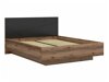 Bed Fivale 122 (Donker delano-eik + Matzwart)