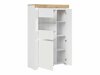Boekenkast Sonsoru 105 (Wit + Glanzend wit + Wotan eik)
