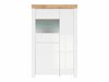 Boekenkast Sonsoru 105 (Wit + Glanzend wit + Wotan eik)