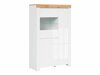 Boekenkast Sonsoru 105 (Wit + Glanzend wit + Wotan eik)