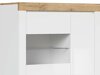 Boekenkast Sonsoru 105 (Wit + Glanzend wit + Wotan eik)