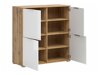 Dressoir Tivetra 103 (Wotan eik + Glanzend wit)
