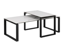 Couchtischset Norsica 421 (Weisser Marmor + Schwarz)