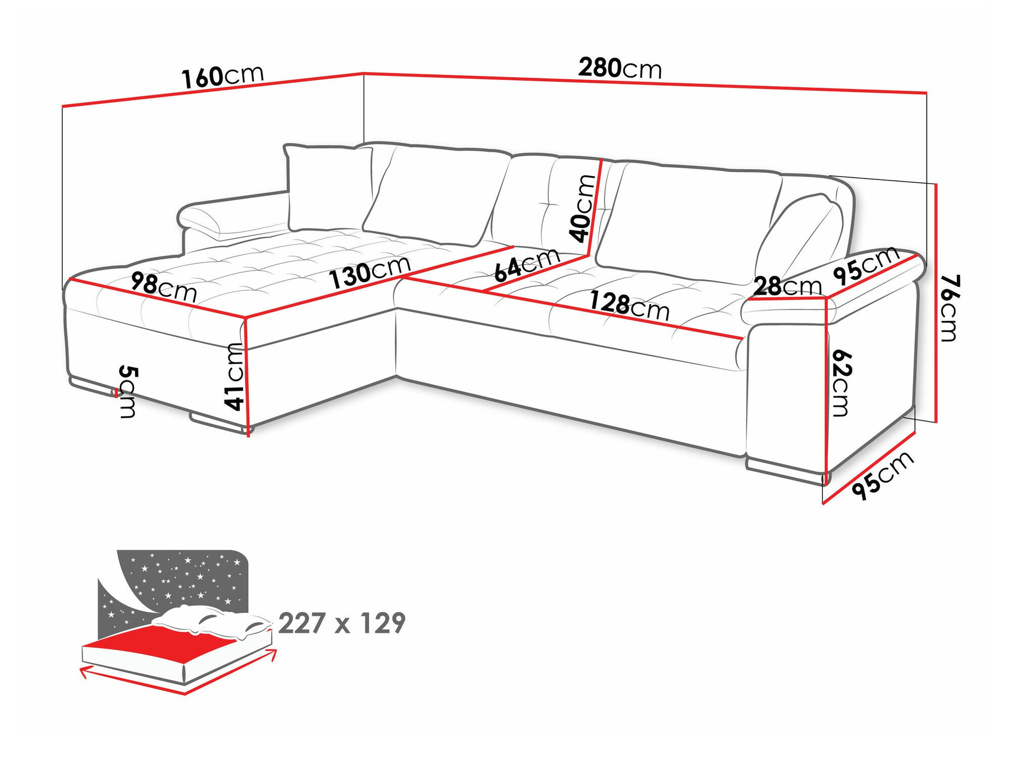 Hjørnesofa Comfivo 181 (Fragola 90)