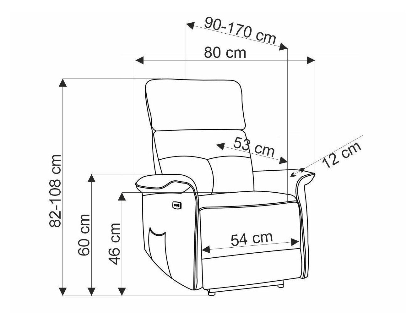 Relaxfauteuil Houston 1543 (Zwart)