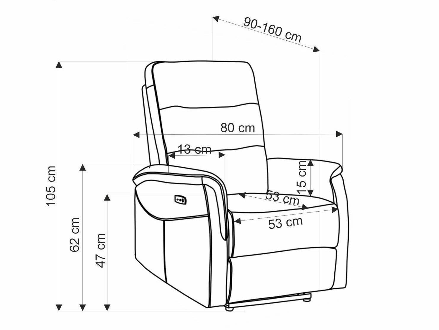 Hvilestol Houston 1782 (Grå)