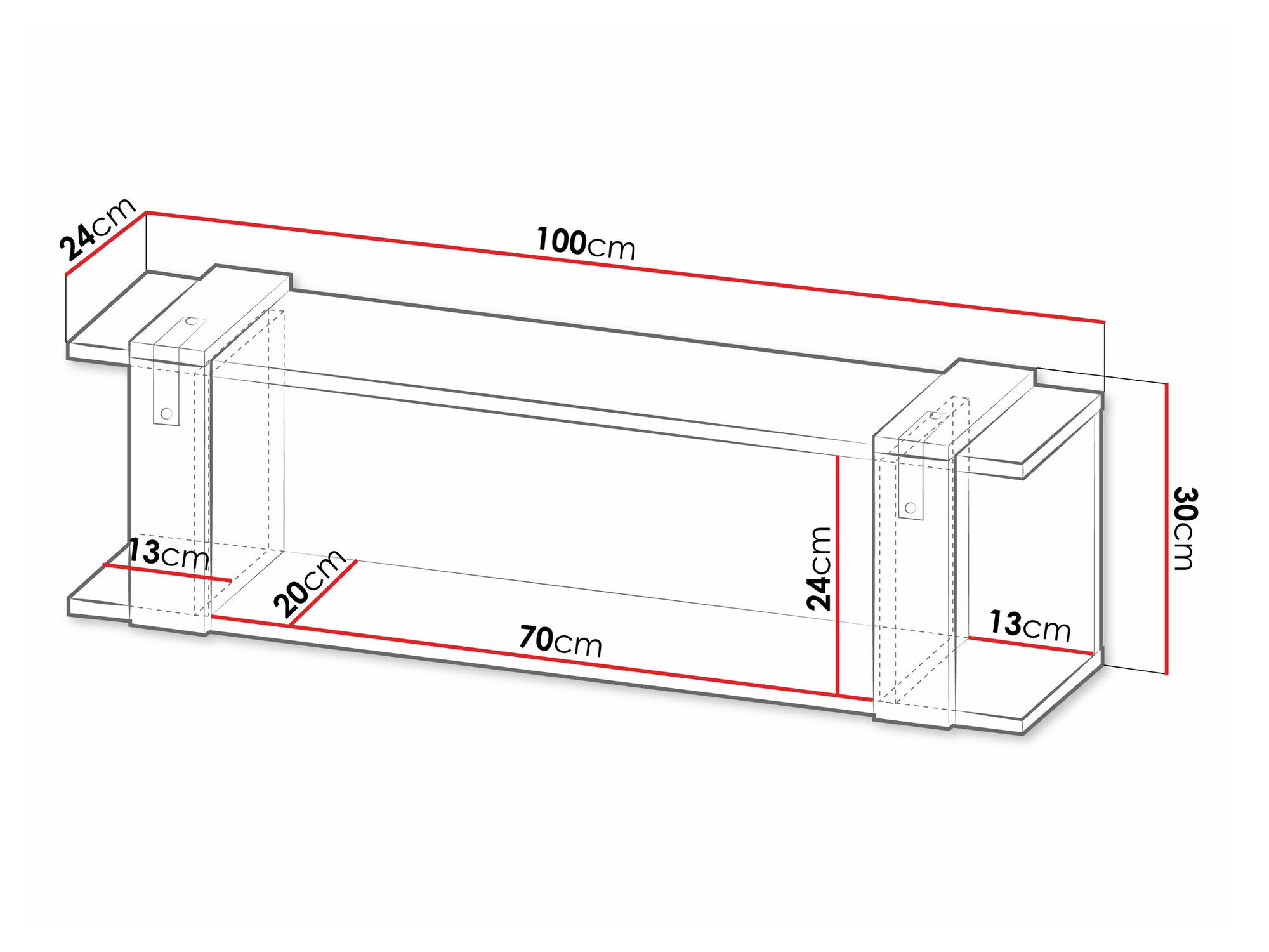 Wandplank Domdele 107