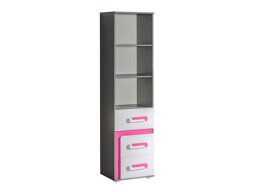 Boekenkast Levtala 105 (Antraciet + Wit + Roze)