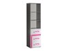 Boekenkast Levtala 105 (Antraciet + Wit + Roze)