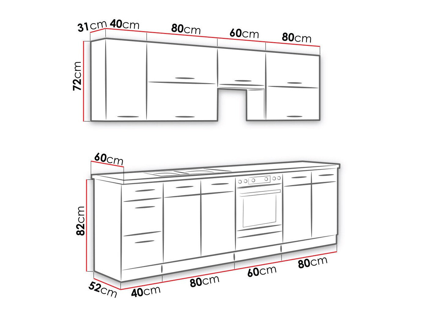 Cuisine complète modulaire Wood Grey 135