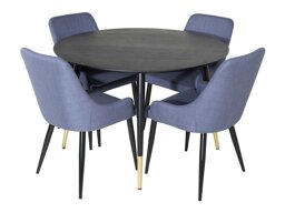 Eetkamerset Dallas 1181 (Blauw + Zwart)