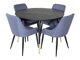 Eetkamerset Dallas 1181 (Blauw + Zwart)