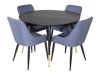 Eetkamerset Dallas 1181 (Blauw + Zwart)