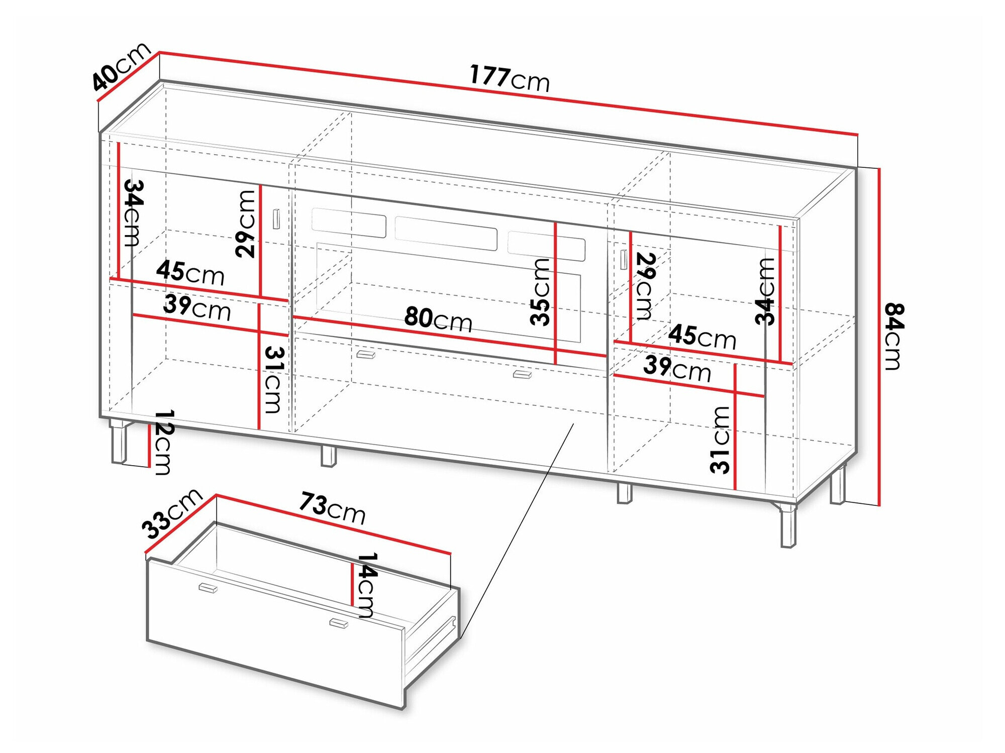 Kommode Mormavu 110 (Mat sort)
