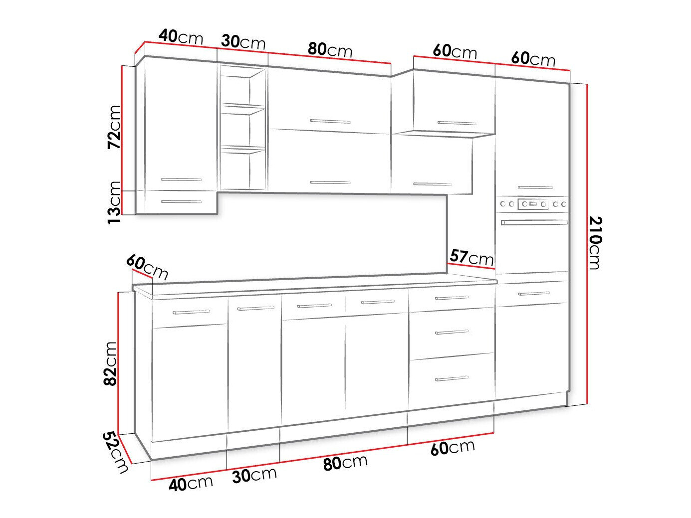 Modulaire keukenset Wood Grey 136