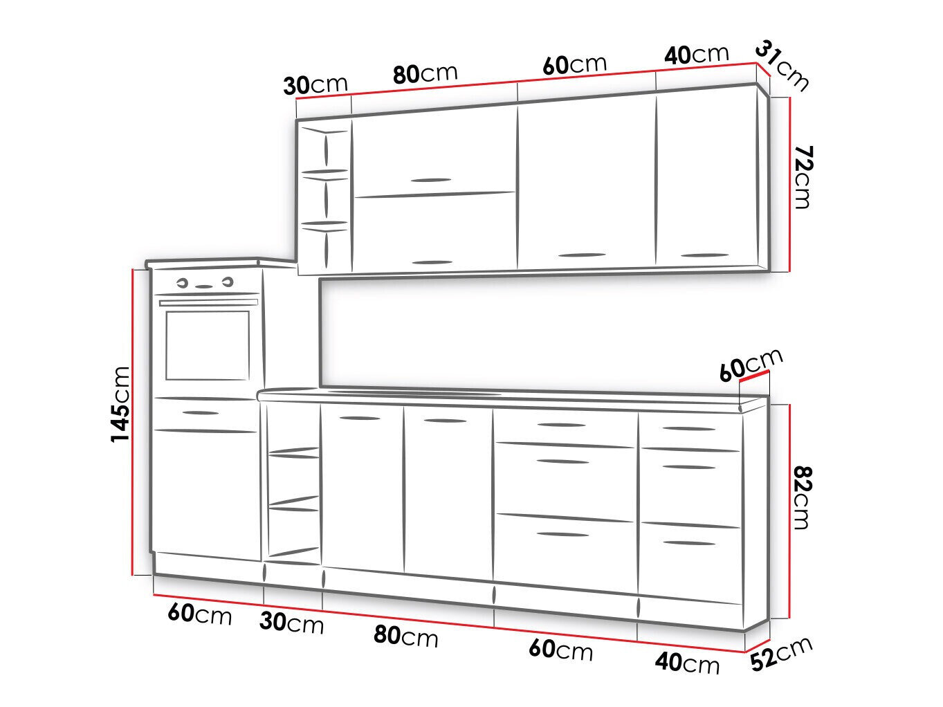 Modulaire keukenset Wood Grey 137
