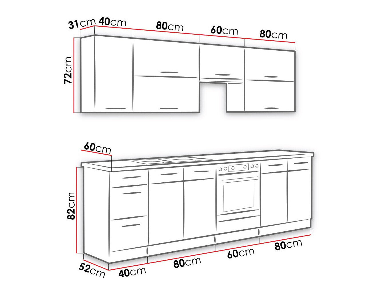 Modulkøkkensæt Wood Grey 135