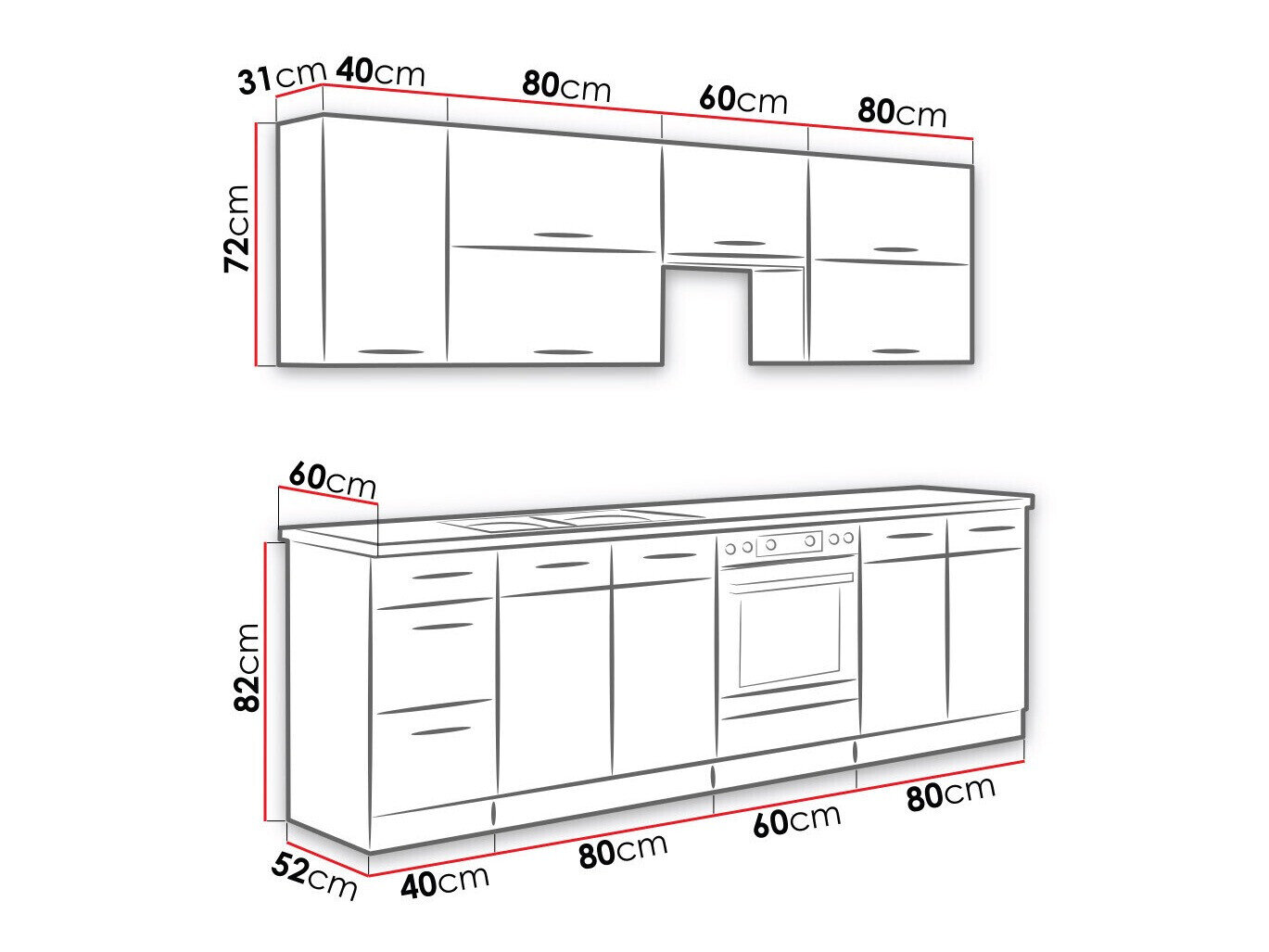 Modulkøkkensæt Wood Grey 135