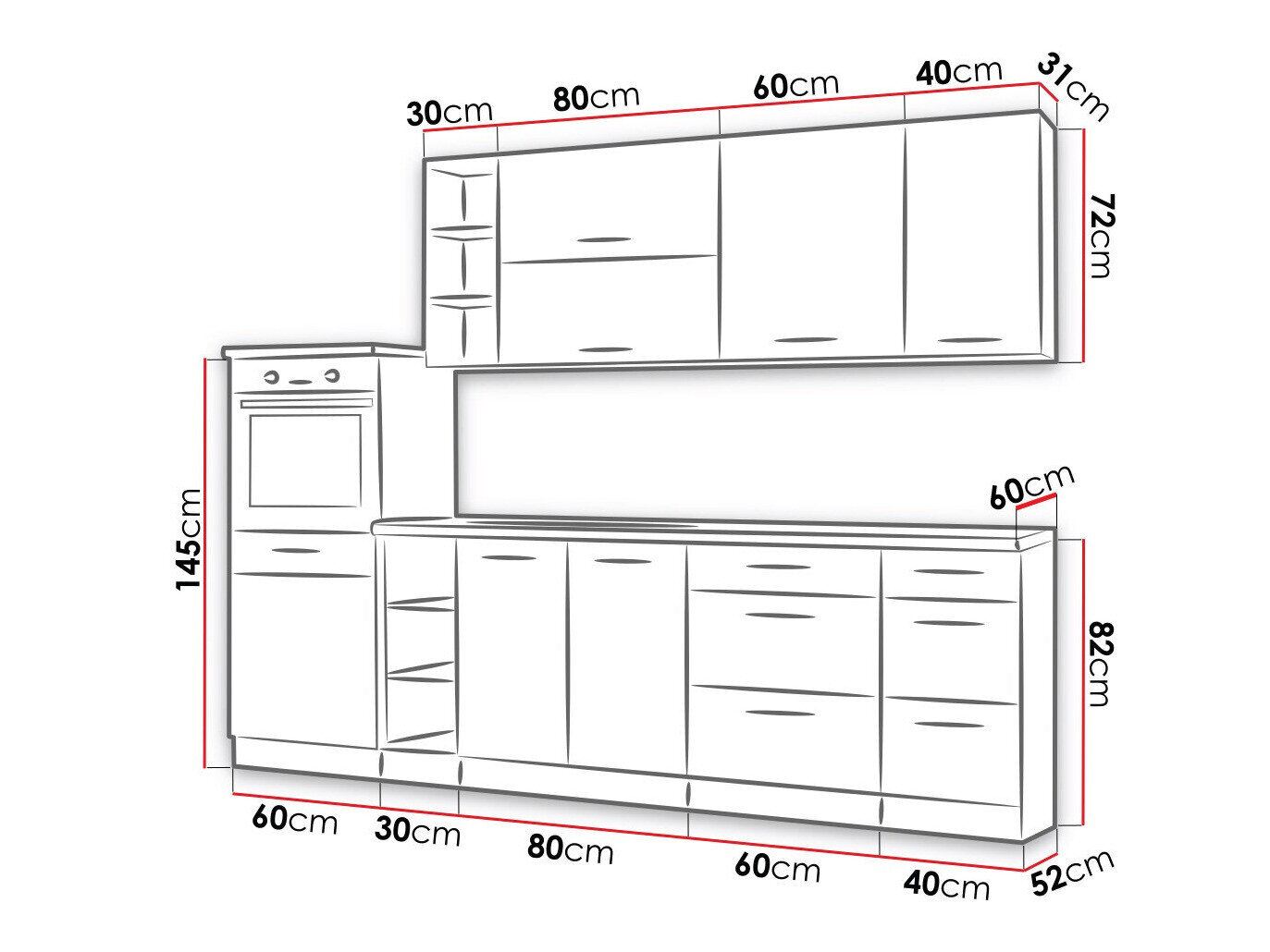 Set de bucătărie modular Wood Grey 137