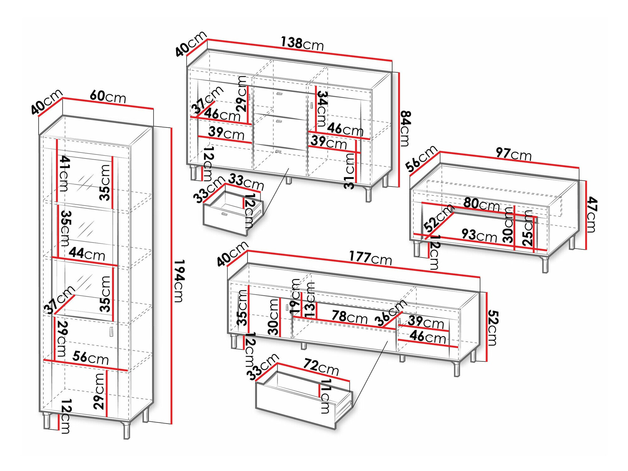 Stuemøbelsæt Mormavu 114 (Mat sort)