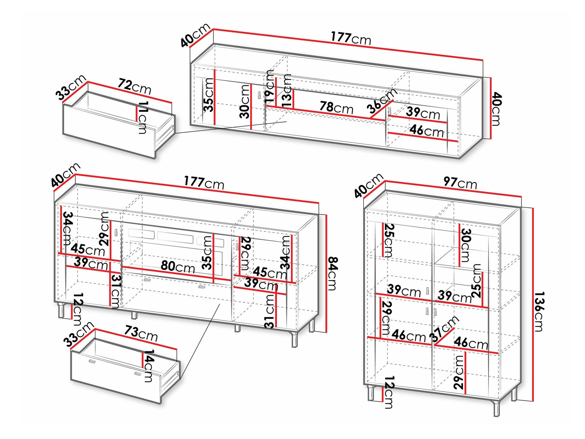 Stuemøbelsæt Mormavu 115 (Mat sort)