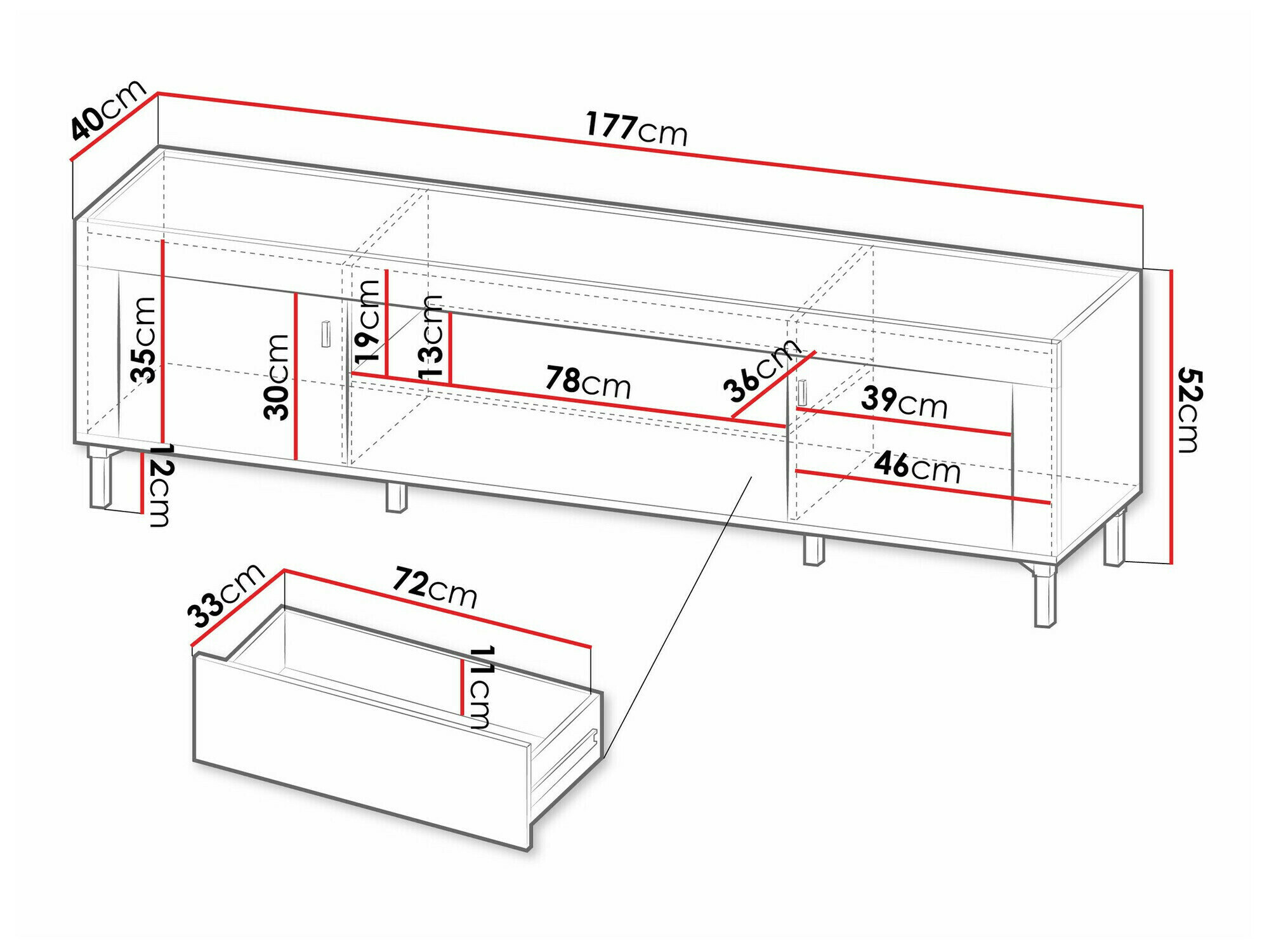 TV-bord Mormavu 106 (Mat sort)