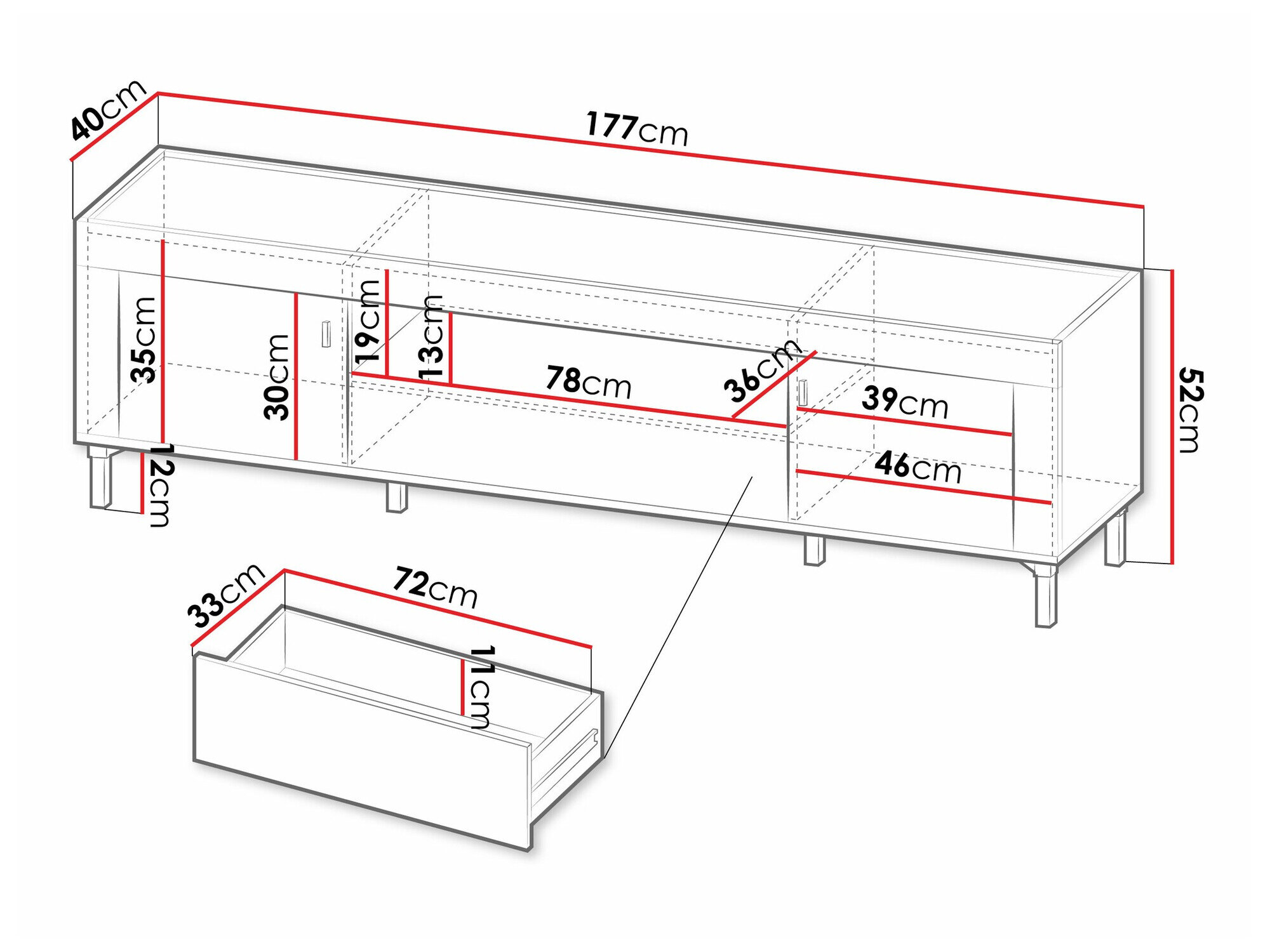 TV-meubel Mormavu 106 (Mat wit)