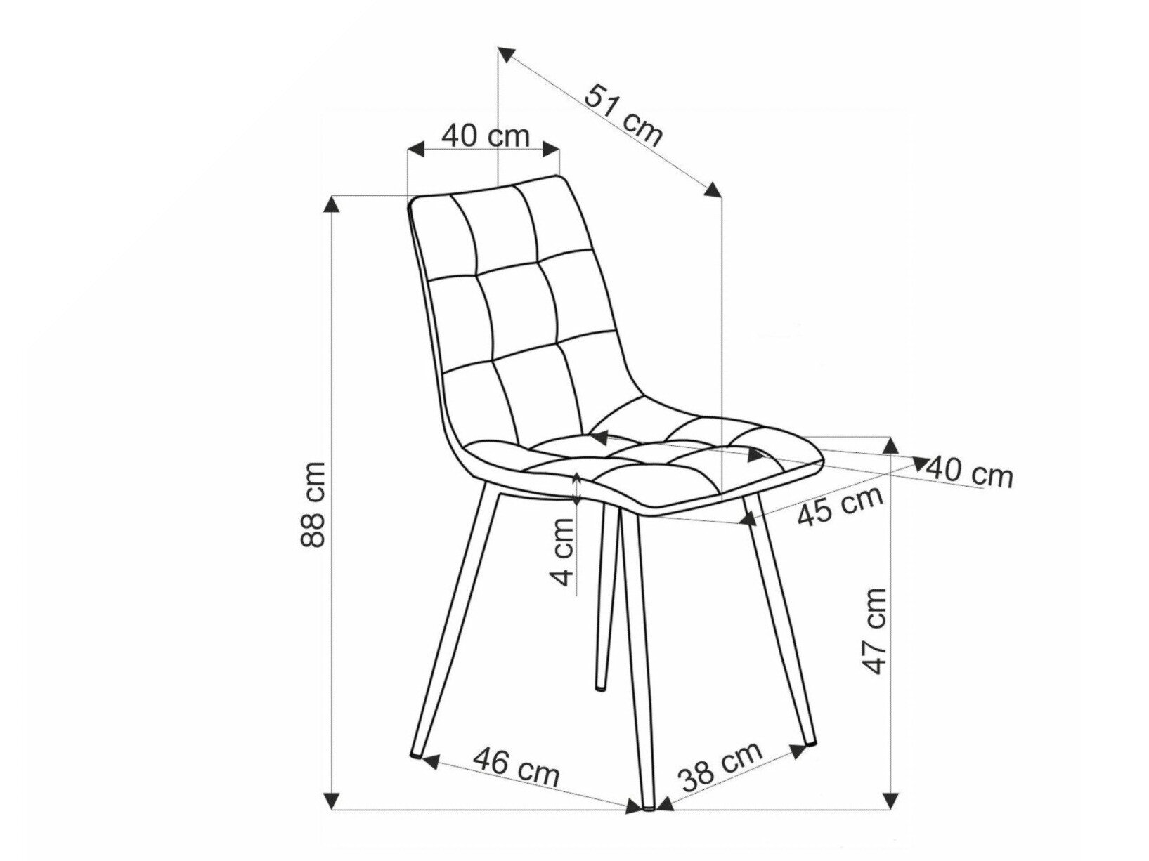 Stol Houston 1783 (Lys oliventræ)