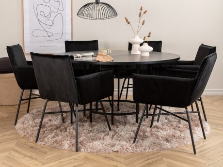 Eetkamerset Dallas 2391 (Zwart)