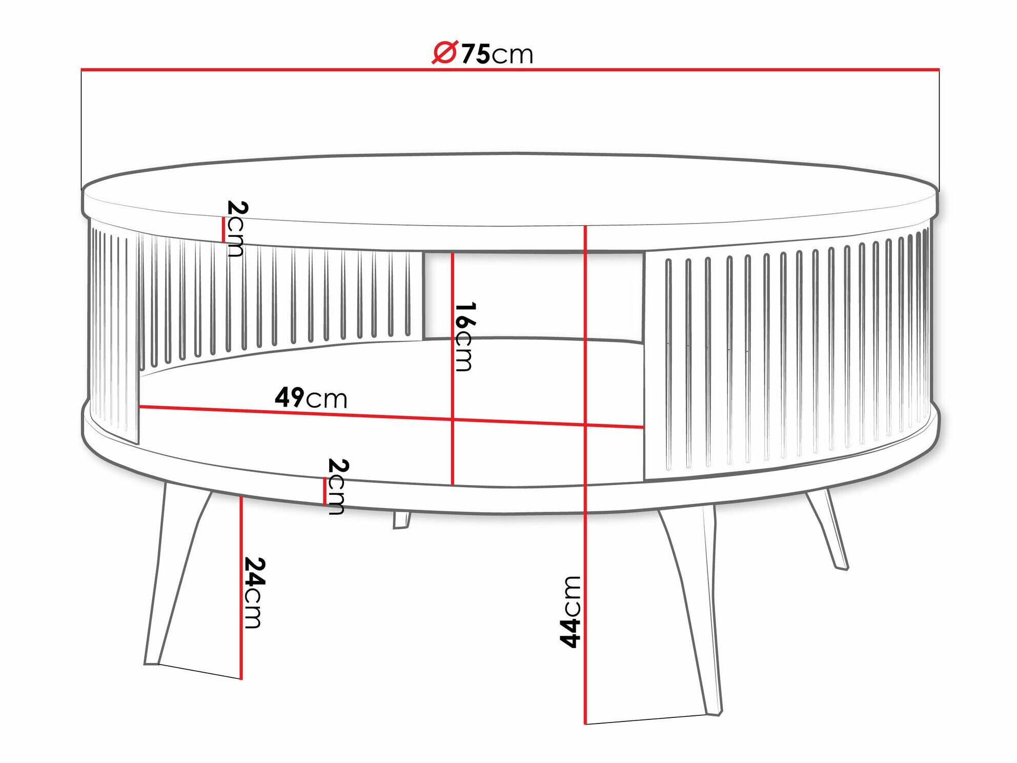 Sofabord Sordore 100 (Sort + Grafit)