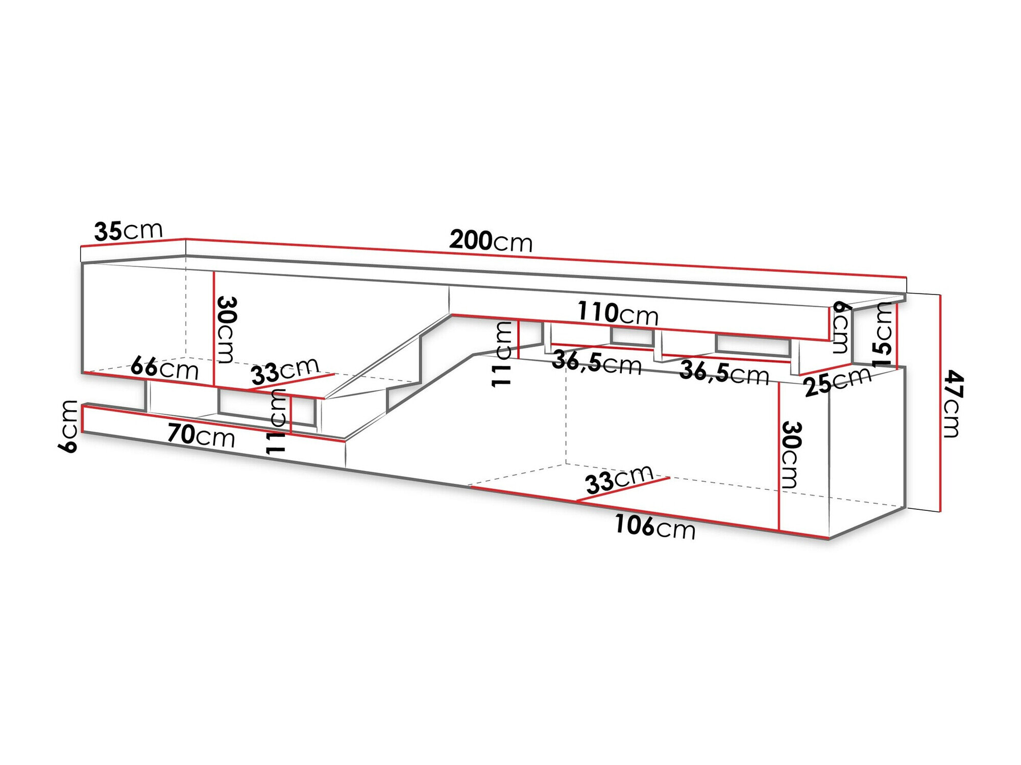 TV-bord Comfivo Daldune I (Antracit + Wotan eg)