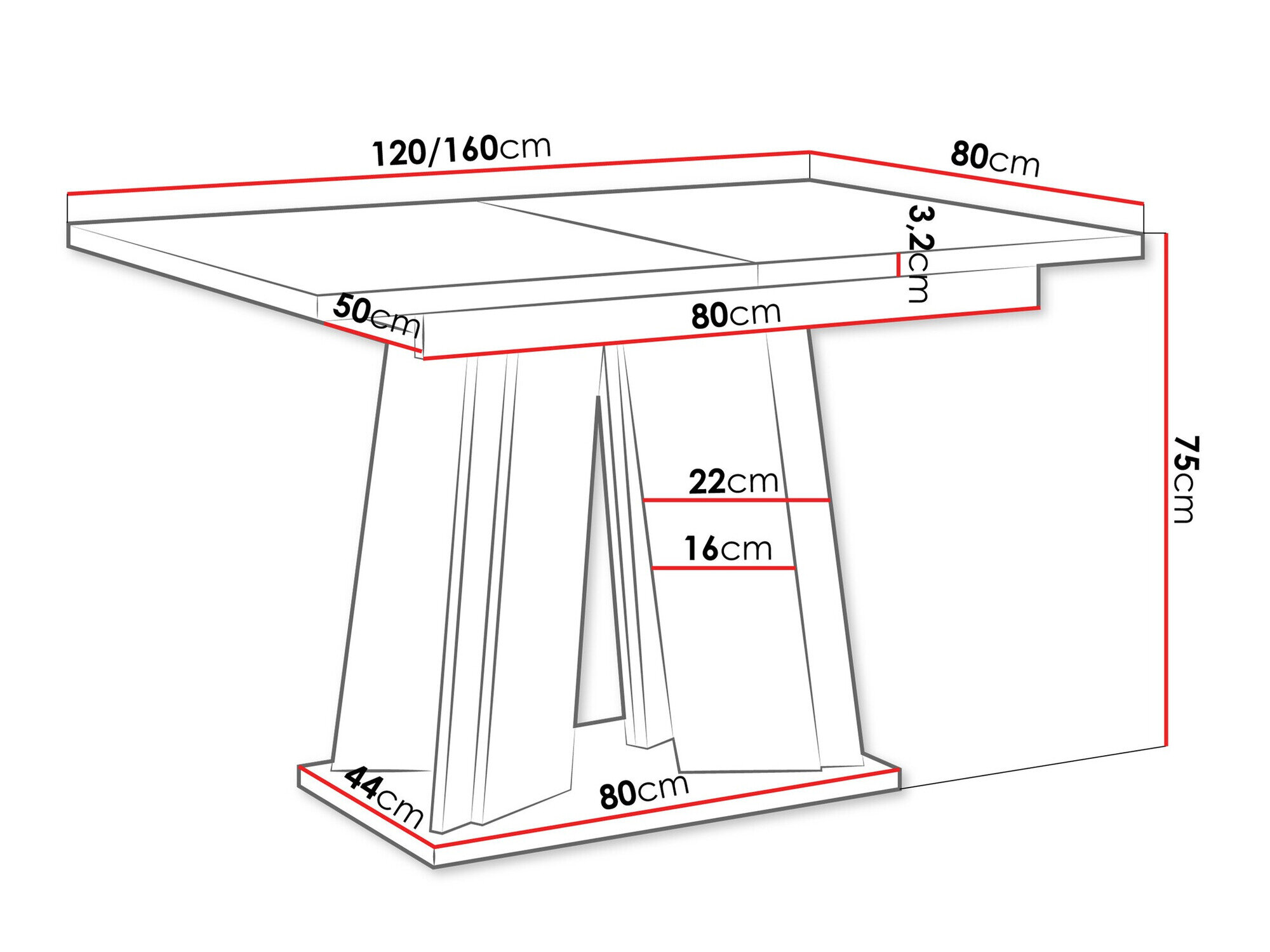 Bord Goodyear 129 (Sort marmor)