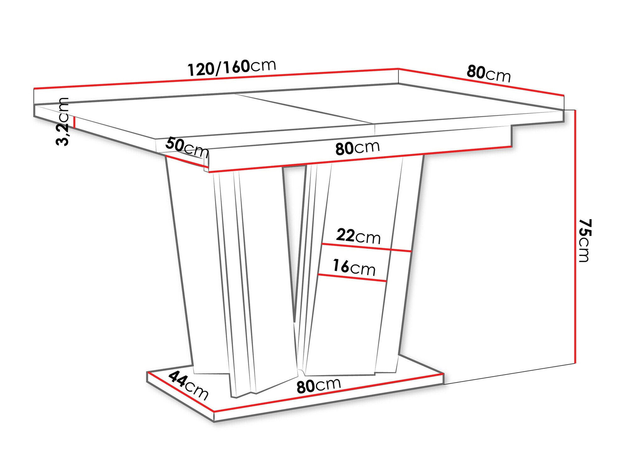 Bord Goodyear 130 (Sort marmor)