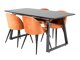 Conjunto de mesas y sillas para comedor Dallas 1609 (Naranja + Negro)
