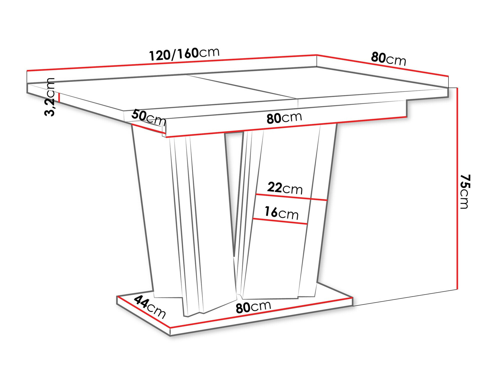 Tafel Goodyear 130 (Wit marmer)