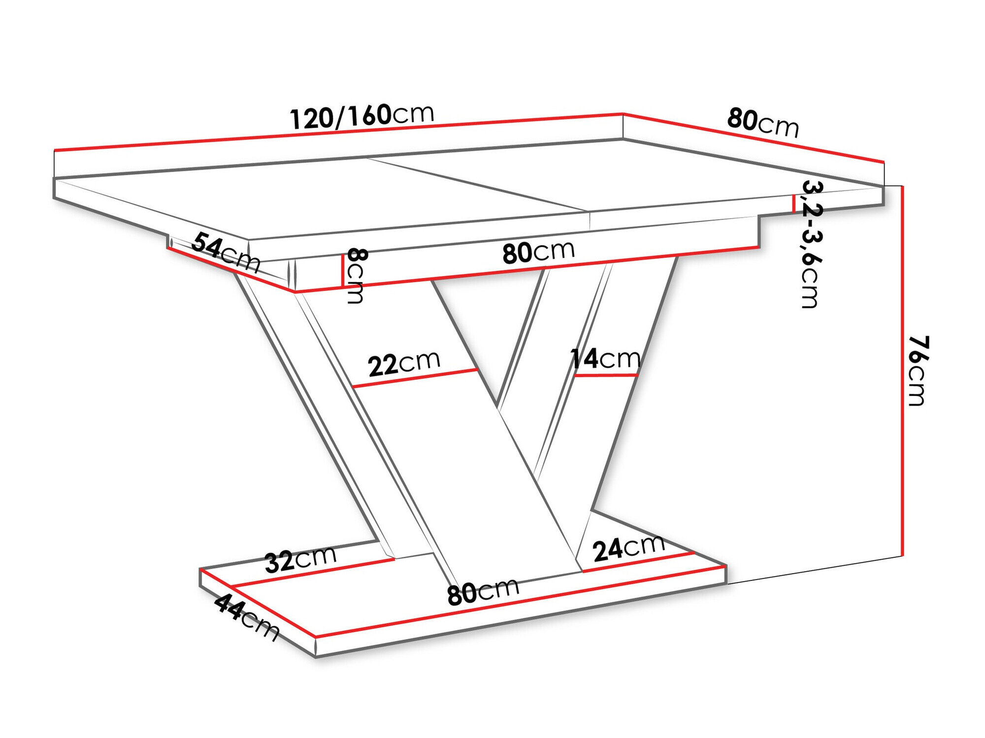 Tafel Violium (Wit marmer)