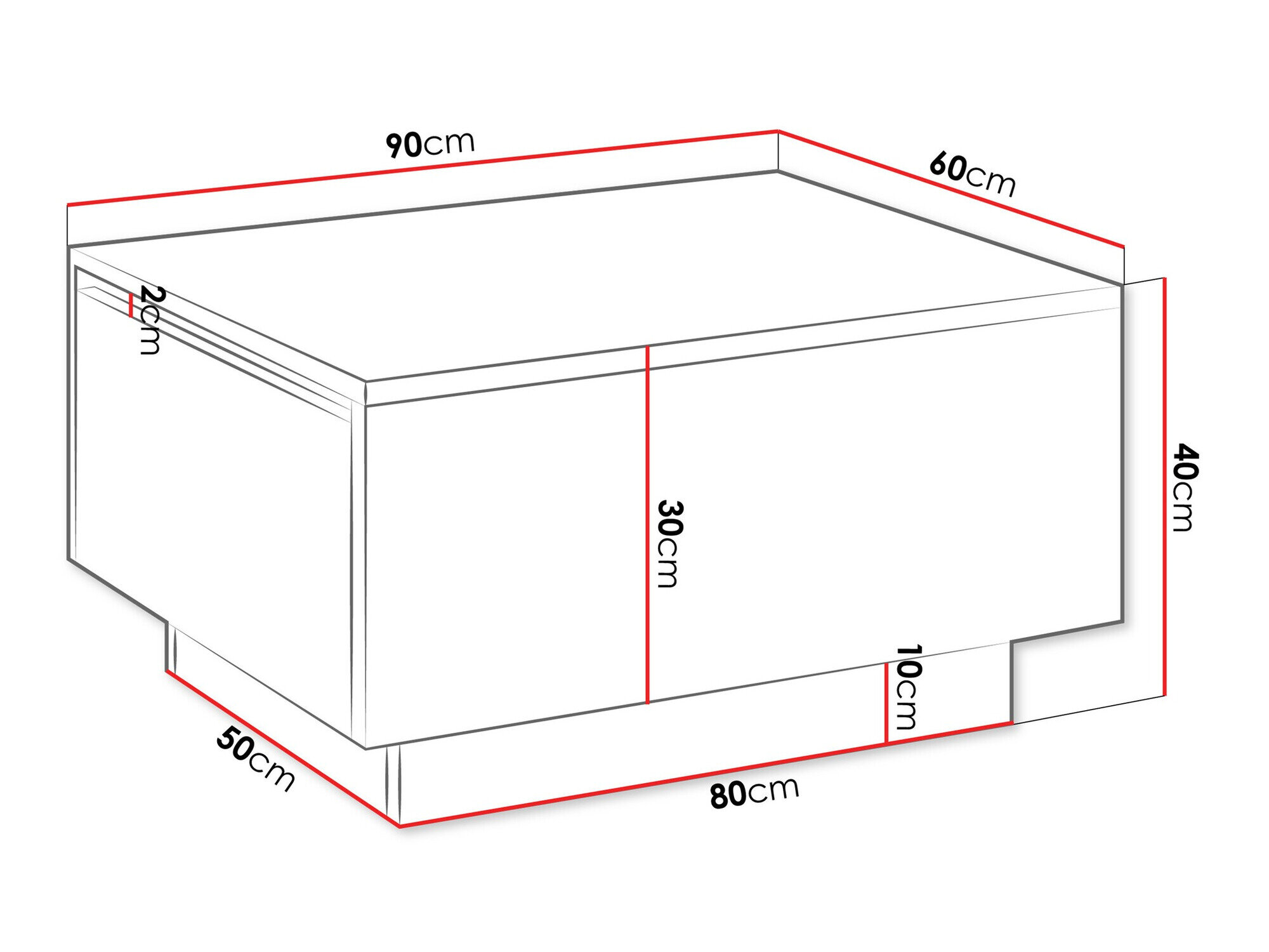 Salontafel Goodyear 134 (Zwart marmer)