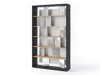 Boekenkast Fresno 154 (Glanzend grijs + Grafiet + Eiken)