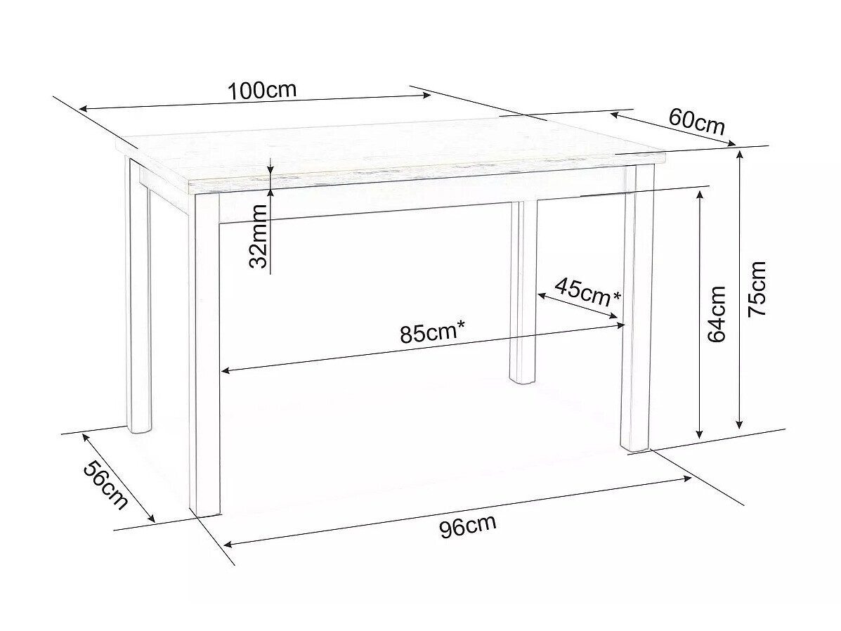 Bord Detroit 349 (Hvid)
