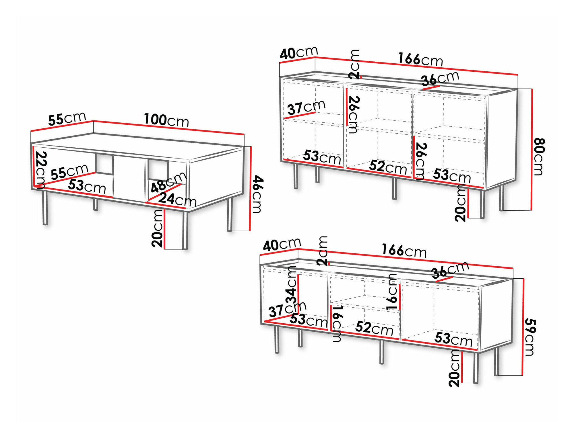 Stuemøbelsæt Sillen (Hvid)
