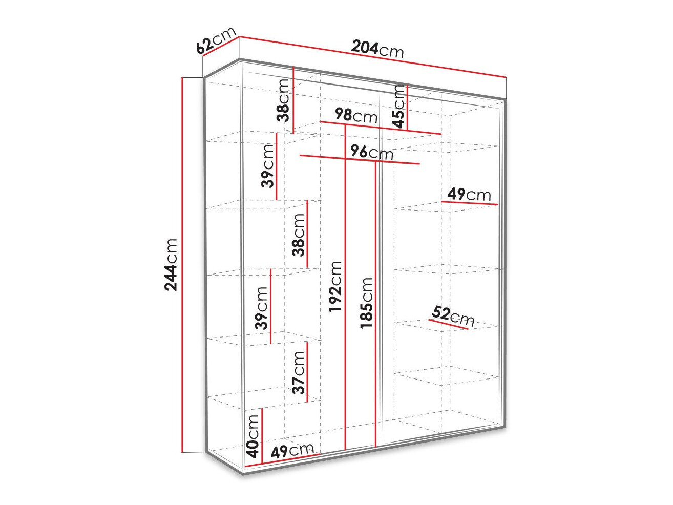 Garderobeskab Murrieta 180 (Sonoma eg)