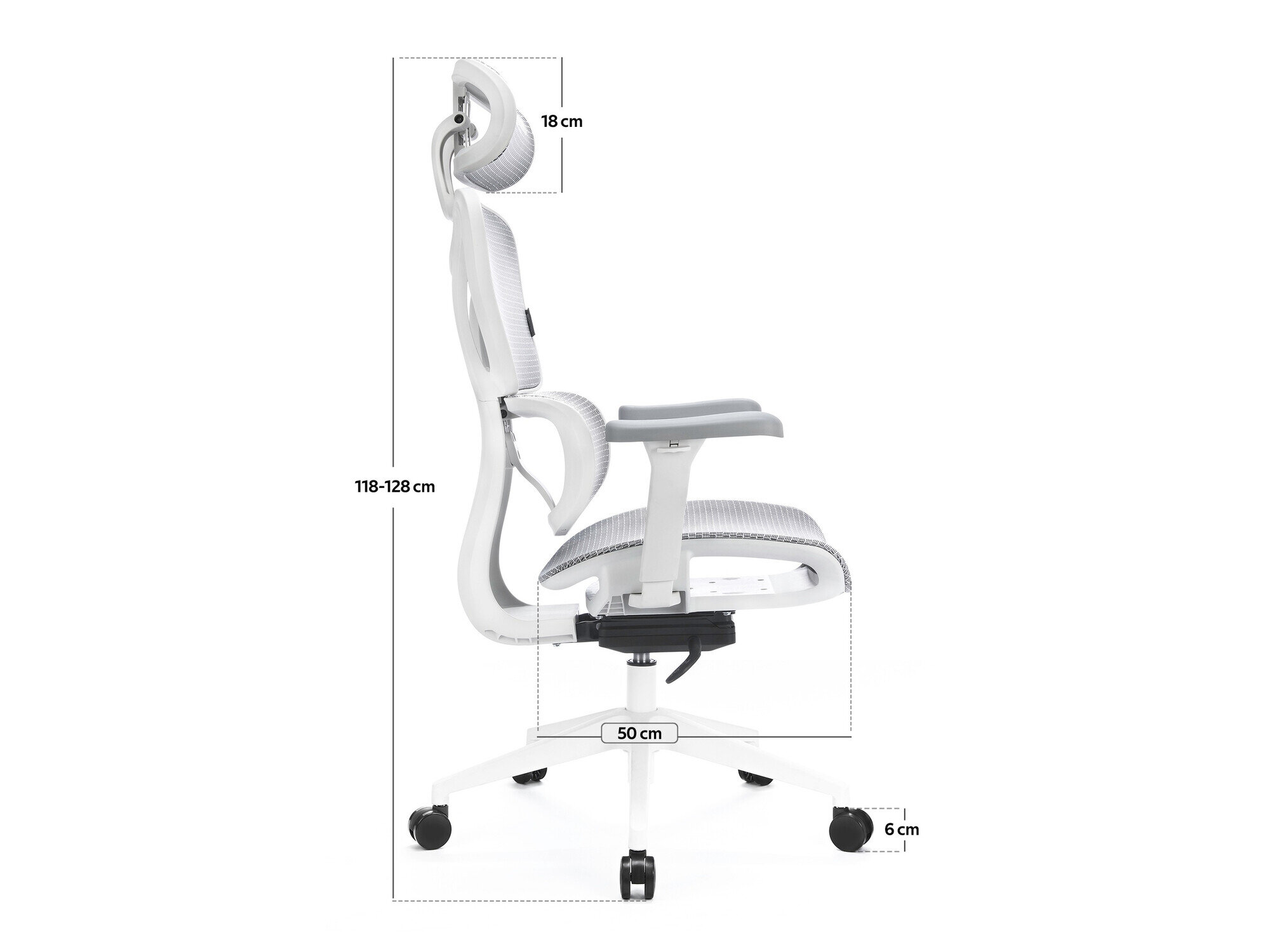 Kontorstol Lodi 104 (Hvid + Grå)
