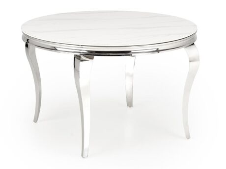 Mesa Houston 1813 (Mármol blanco + Plata)