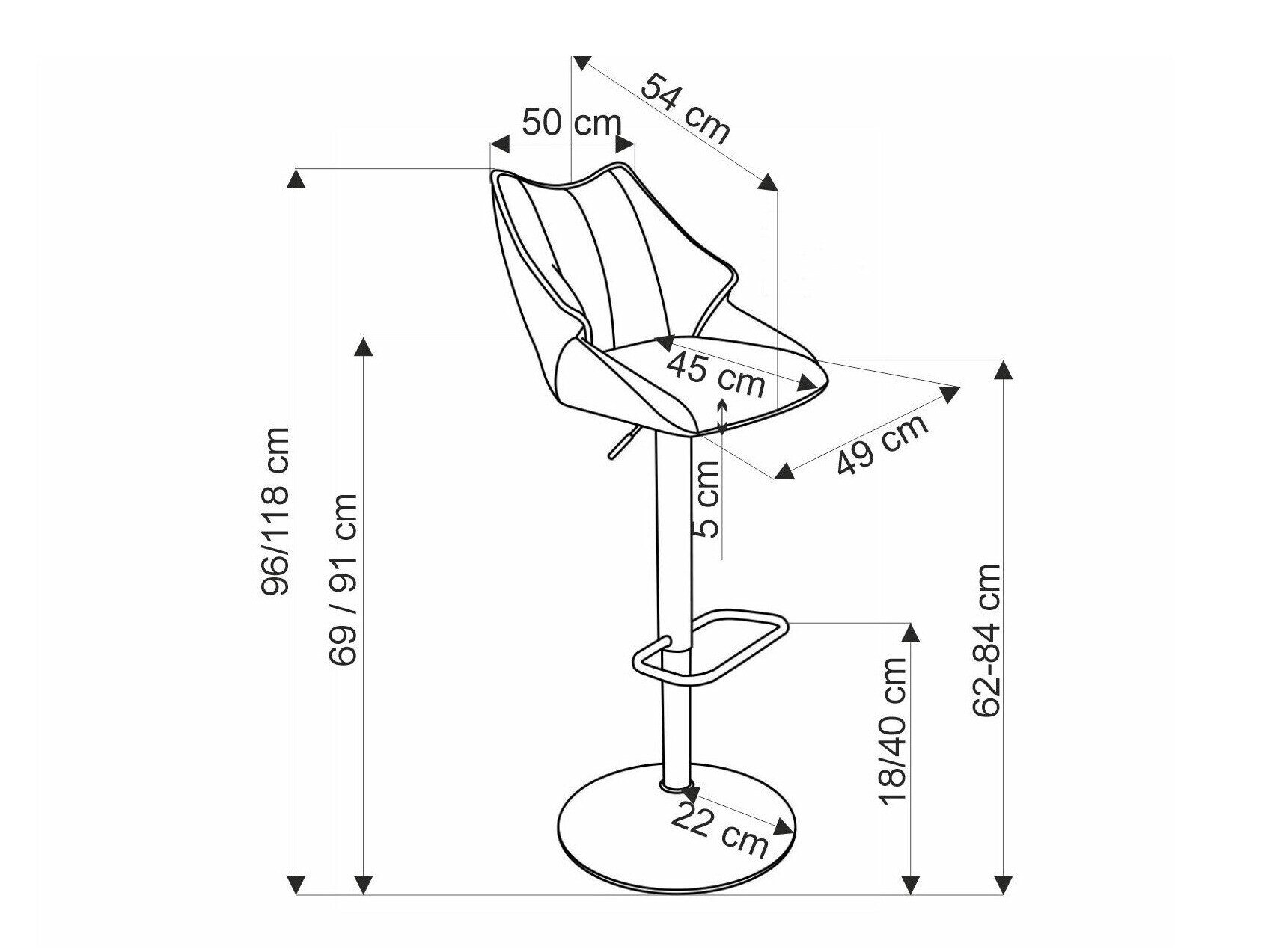 Barstol Houston 1843 (Grå)