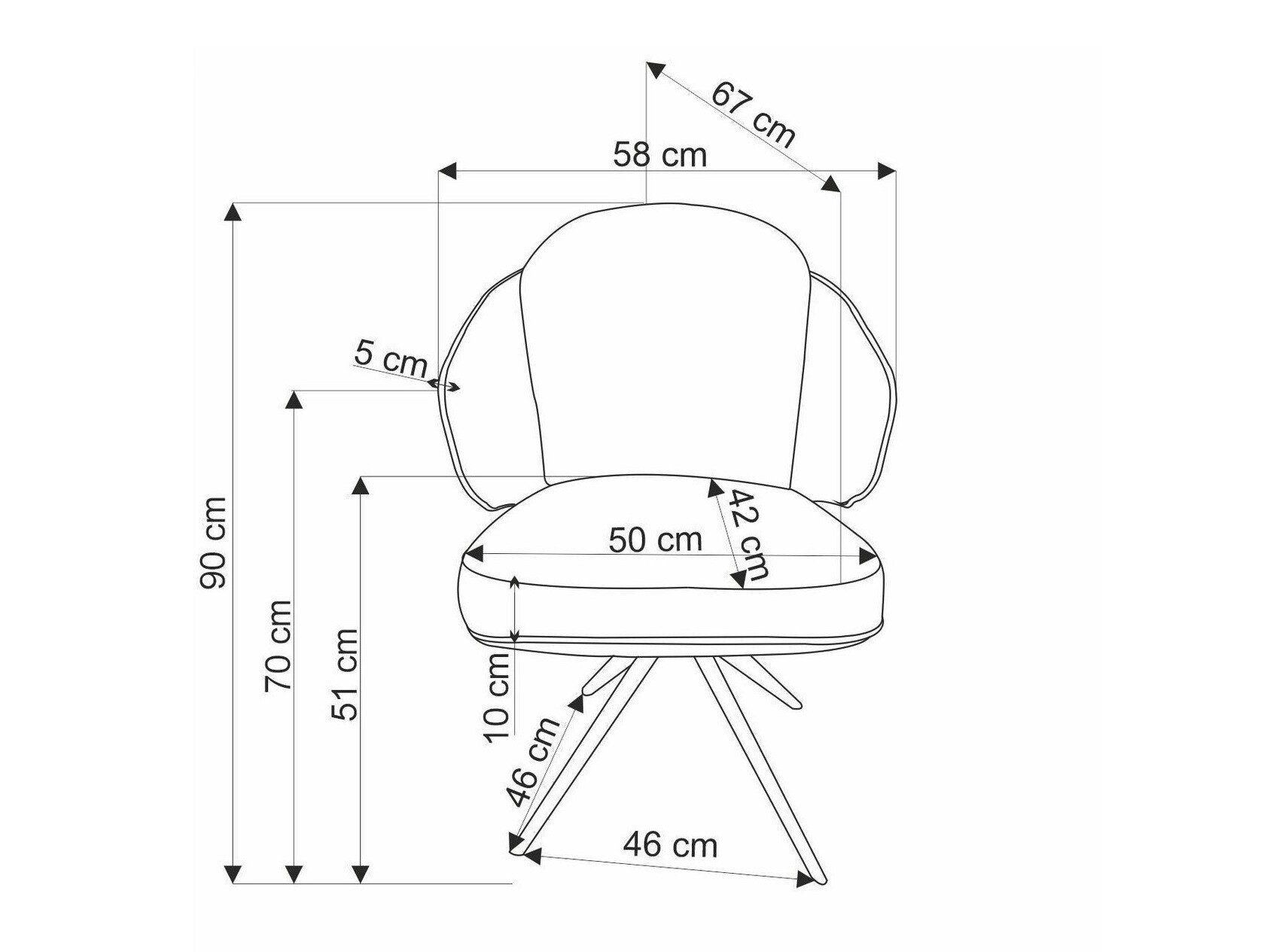 Stol Houston 1823 (Brun + Beige)
