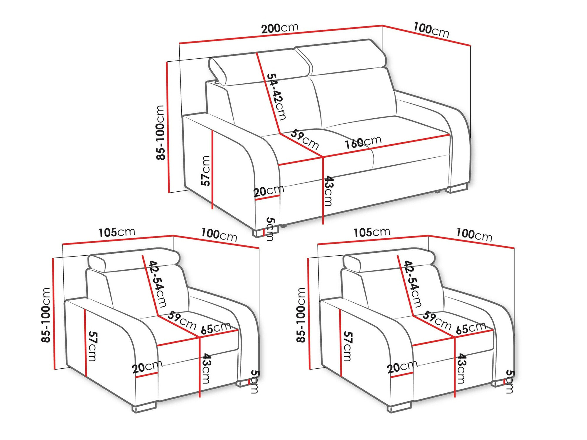 Polstret møbelsæt Etrcala 106 (Crown 4)