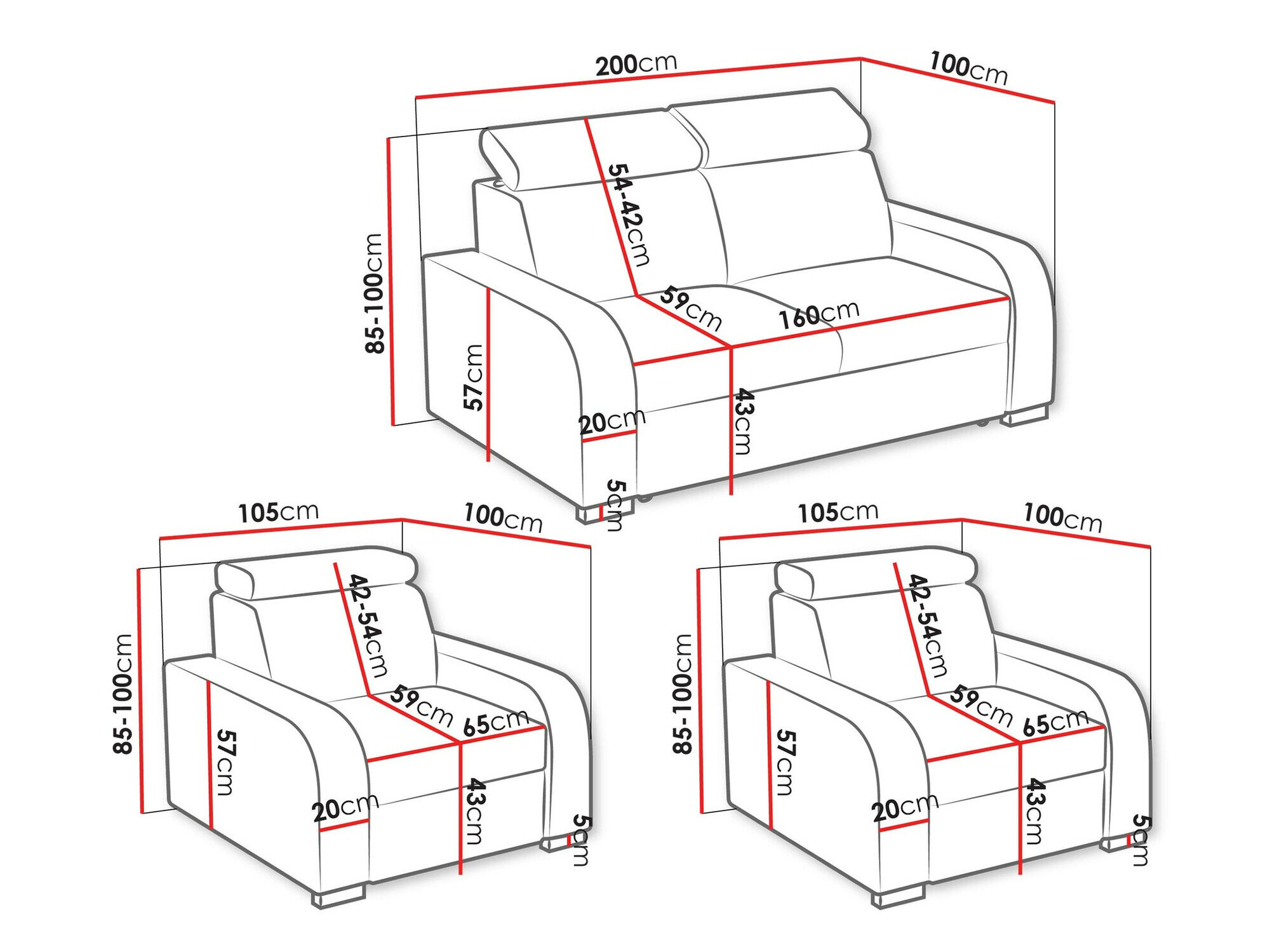 Polstret møbelsæt Ovos (Crown 15)