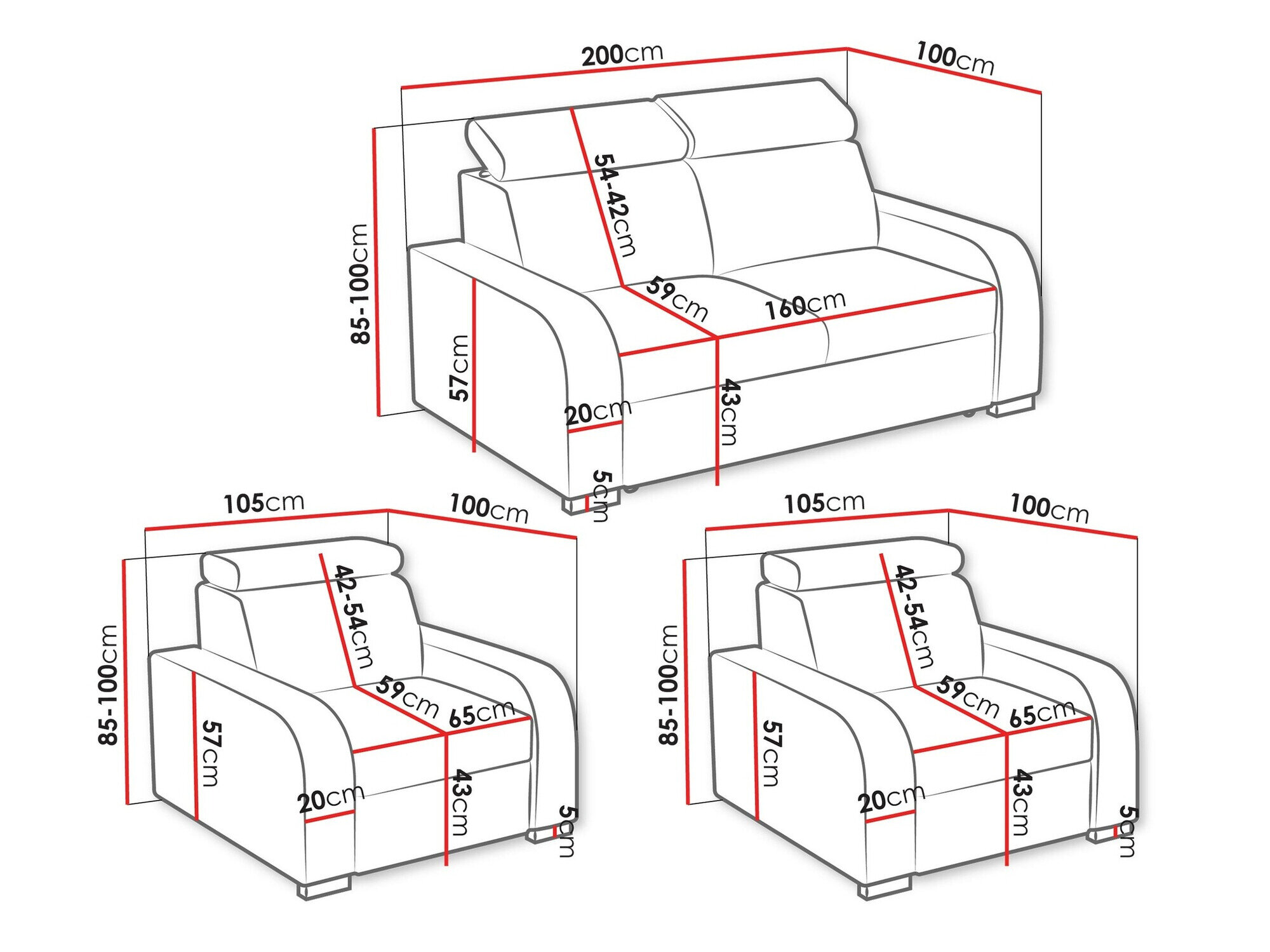 Polstret møbelsæt Ovos (Crown 18)